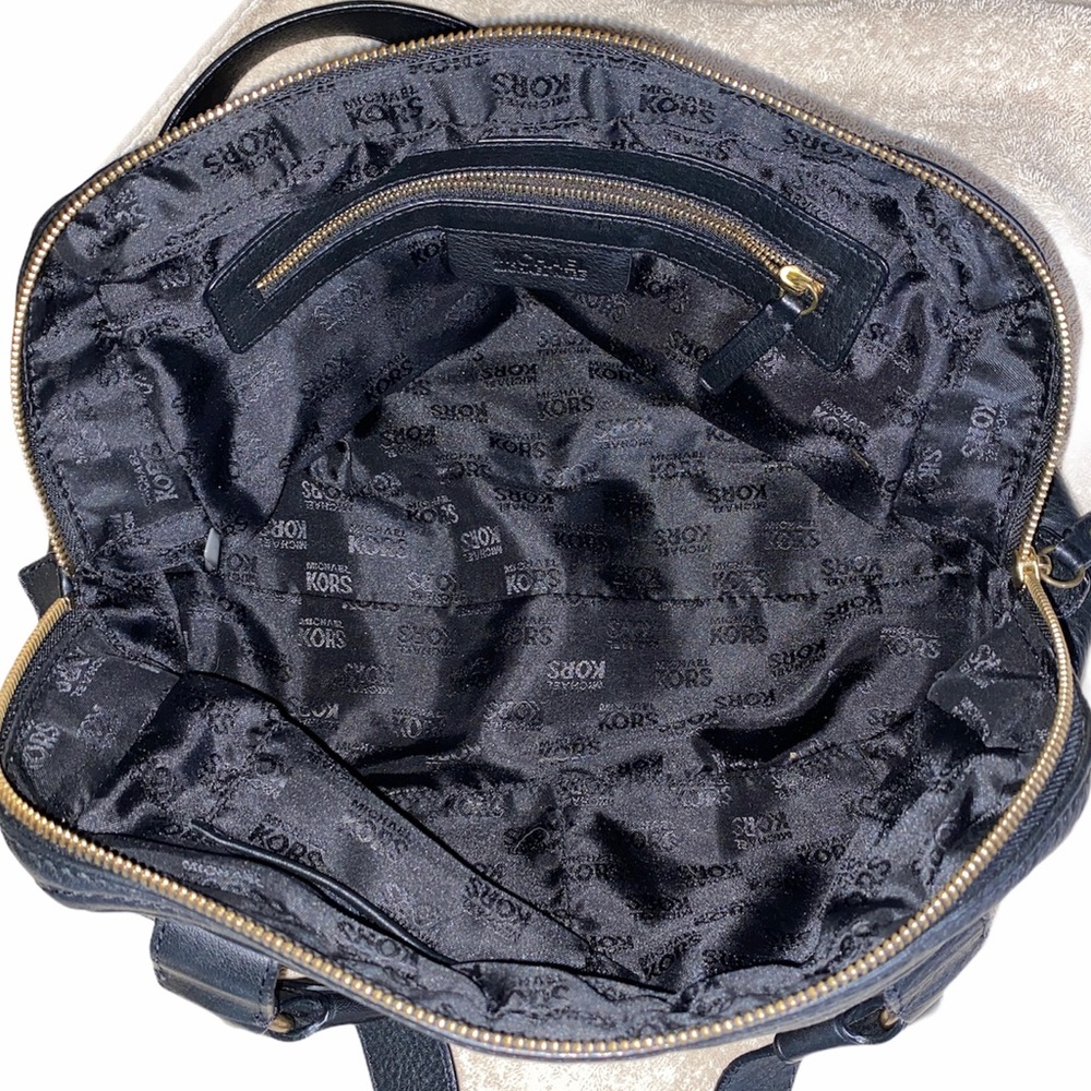MICHAEL KORS Black Pebble Leather Satchel Purse - Picture 3 of 15